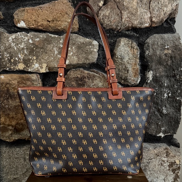Dooney & Bourke Classic Dark Brown Monogram Tote - Picture 5 of 15
